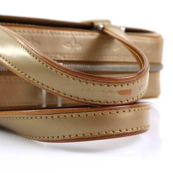 LOUIS VUITTON Monogram Matt Shelton Handbag Gold Brown - Picture 12 of 14